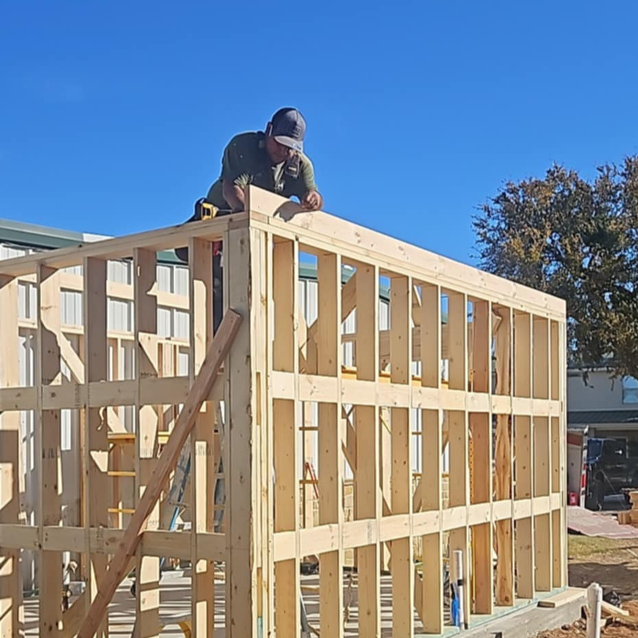 Open framing of this new construction addition Waco TX