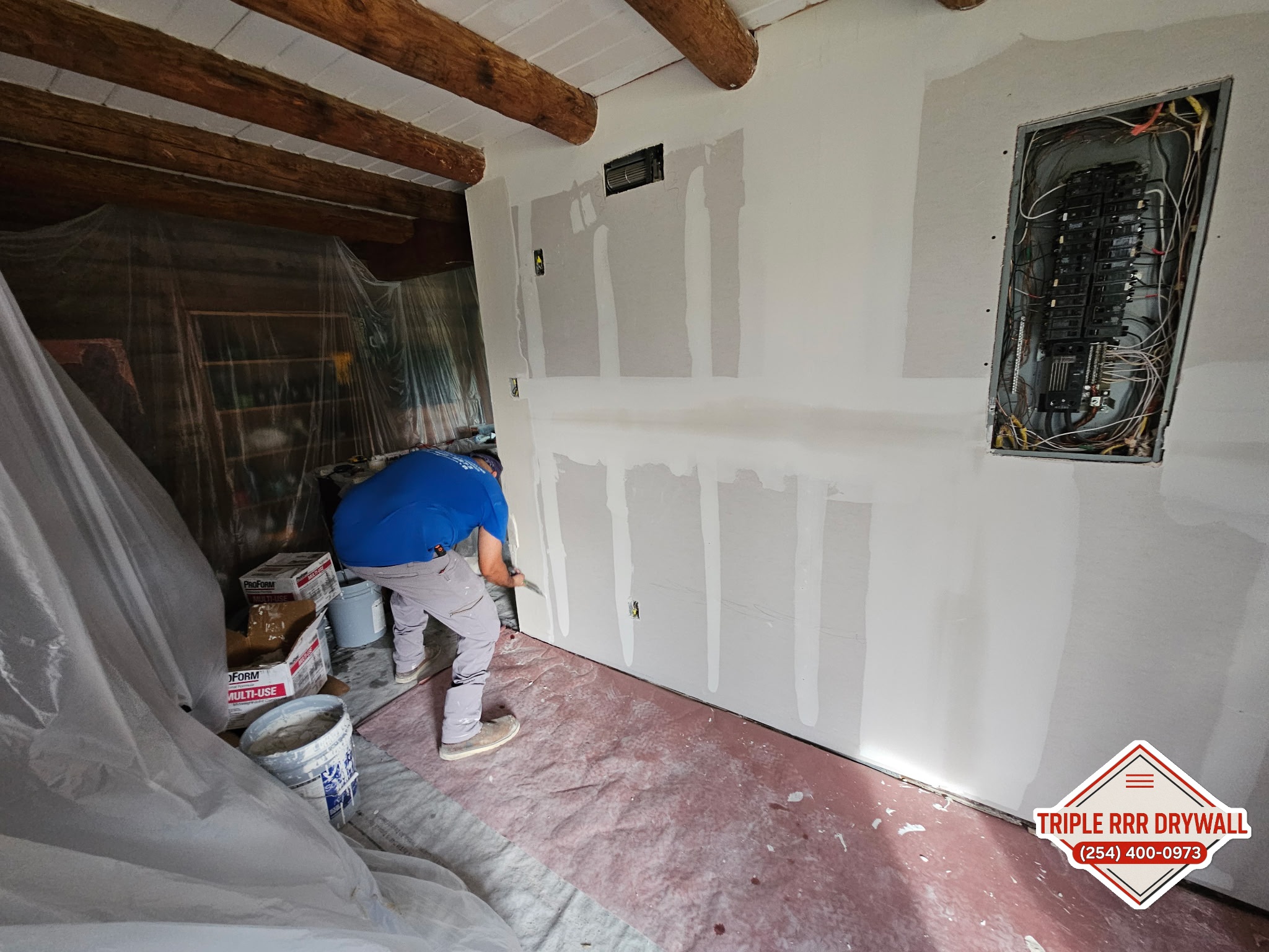 Sheetrock installation in Waco Texas by Triple RRR Drywall