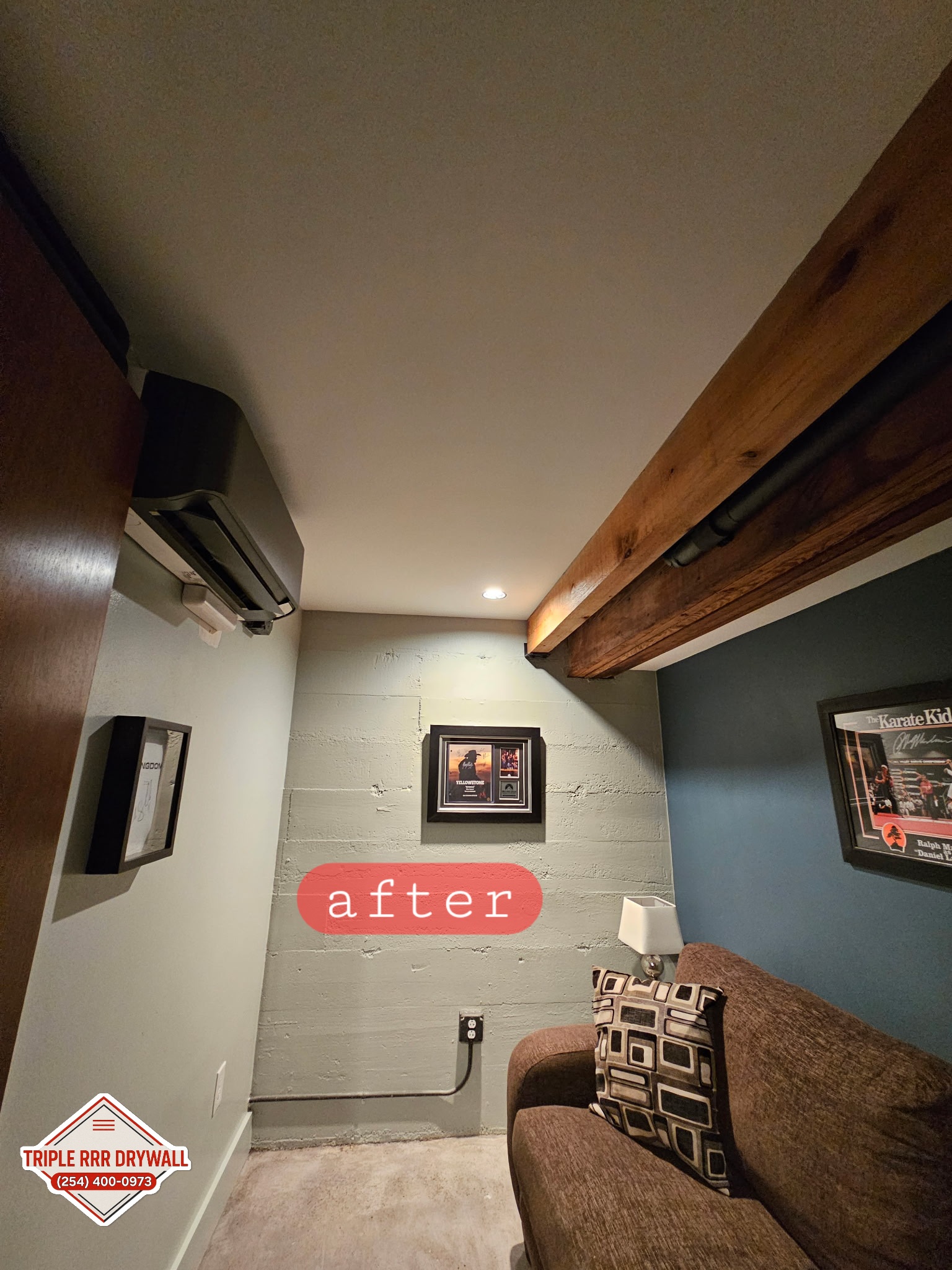Triple RRR Drywall ceiling repair and texture matching work in Waco Texas